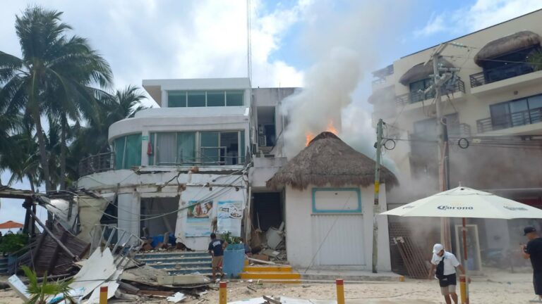 Así fue la explosión por gas en Kool Beach, Playa del Carmen, Quintana Roo