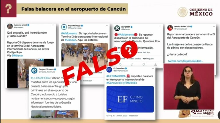 Bailando al mismo son: AMLO expone a medios y comunicadores por difundir falsa noticia del aeropuerto de Cancún