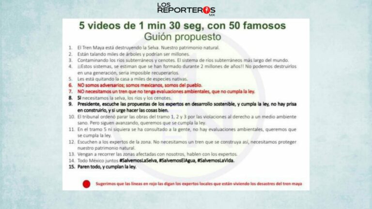 Periodista Meme Yamel revela guión e instrucciones que deben seguir famosos en sus clips contra el Tren Maya