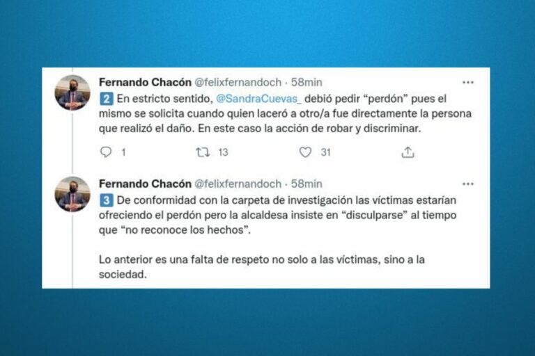 &#8220;Pido disculpas pero no reconozco los hechos&#8221;: Sandra Cuevas