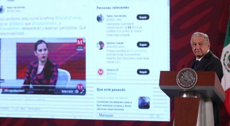 Está mintiendo: AMLO se defiende de Sandra Cuevas