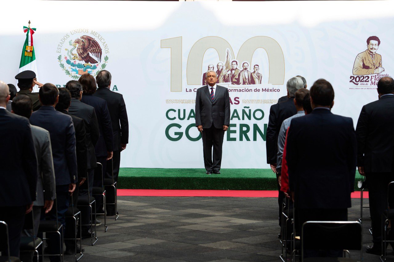 AMLO agradece al pueblo durante informe a 100 días de su cuarto año de gobierno