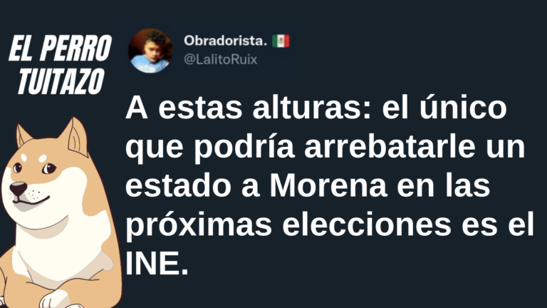 El perro tuitazo: Sólo el INE podría arrebatarle elecciones a Morena