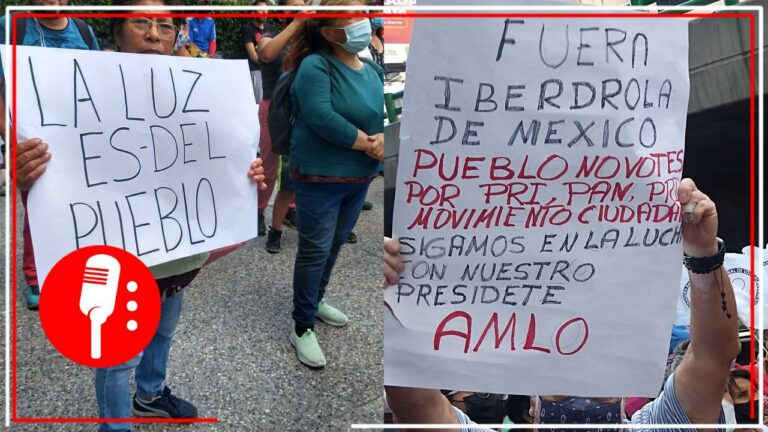 Frente en Defensa de la Soberanía Nacional protesta frente a oficinas de Iberdrola en la CDMX