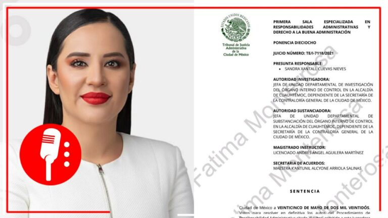 Dan a conocer documento del Tribunal de Justicia Administrativa donde se destituye e inhabilita a Sandra Cuevas del servicio público