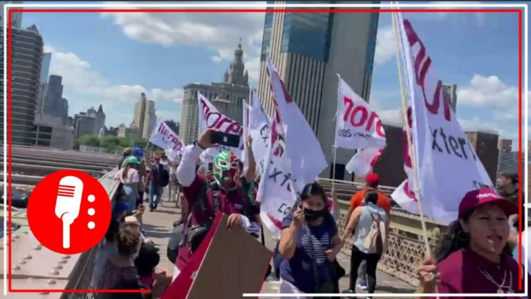 Migrantes mexicanos marchan en Nueva York; piden votar todo Morena en las elecciones a celebrarse el próximo domingo