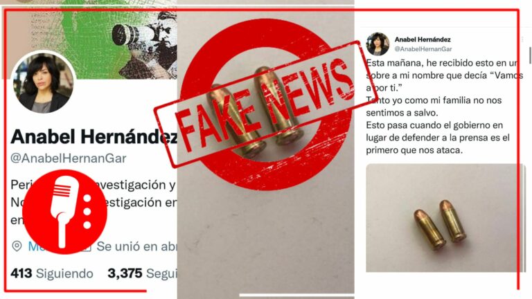 Falso que Anabel Hernández haya recibido amenazas tras reportaje donde acusa a Morena de tener pacto con el Cártel de Sinaloa; la cuenta de Twitter es fake