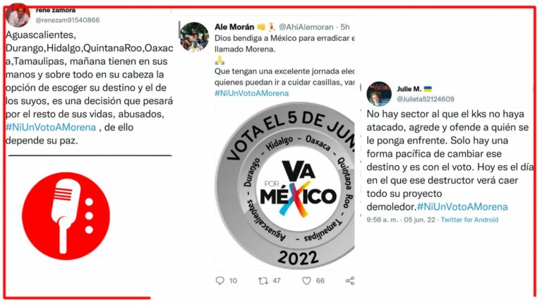 Oposición impulsan hashtag “Ni Un Voto A Morena” en plena contienda electoral: ¿Investigará el INE?