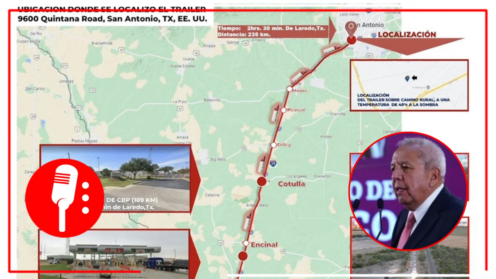Tráiler donde murieron 51 migrantes pasó por dos puntos de revisión de la aduana de Estados Unidos