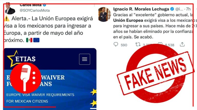 Falso, Unión Europea no pedirá visado especial a mexicanos; en realidad se trata de una autorización de entrada que deberán tramitar viajeros de 60 países a partir de 2023