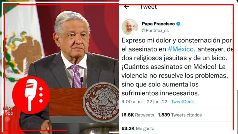“La violencia no resuelve los problemas”: concuerda AMLO con el Papa Francisco, tras asesinato de jesuitas en Chihuahua