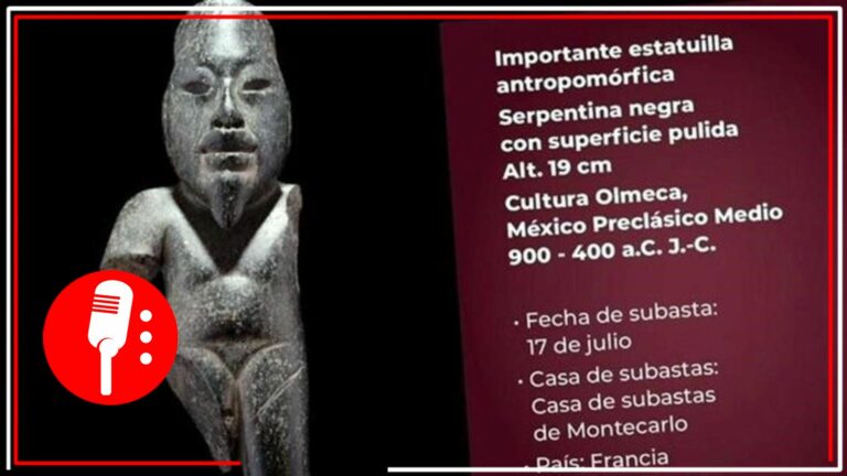 Exige la Secretaría de Cultura detener subasta de estatuilla Olmeca en Francia