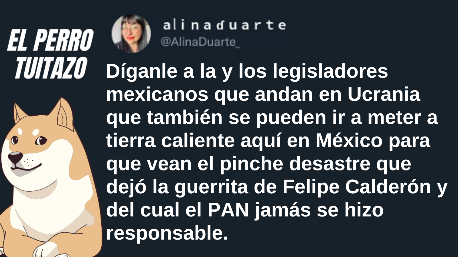 El Perro Tuitazo: diputados también pueden visitar devastación que dejó la guerra contra el narco