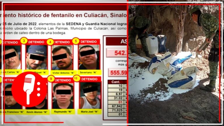 Cero Impunidad: Diez hombres vinculados tras confiscación histórica de fentanilo; perdidas de 174 mil 66 millones de pesos al narco
