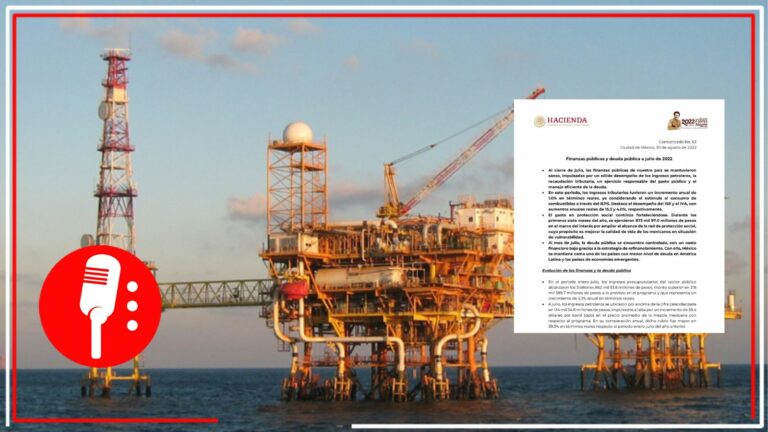 Petróleo entra al quite; Ingresos presupuestarios aumentan 7.8% en julio, revela Hacienda