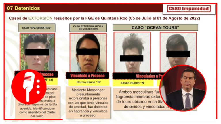 La FGE de Quintana Roo logró la detención de 7 extorsionadores; Ricardo Mejia dio a conocer las investigaciones y acciones sobre los casos que han sido un tema de carácter nacional
