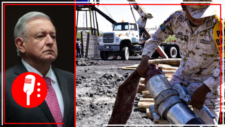 Andrés Manuel López Obrador llega al lugar del colapso de la mina en Coahuila