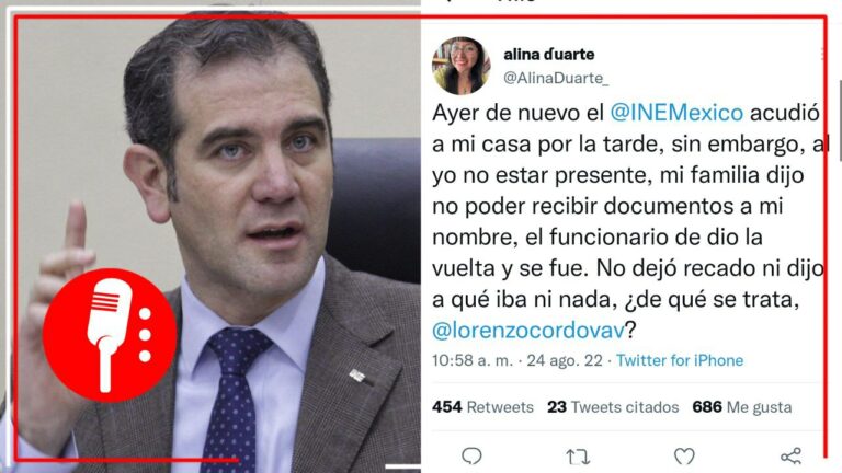 La Periodista Alina Duarte denuncia que el INE la sigue acosando en su domicilio y exige que Lorenzo Córdova de explicaciones