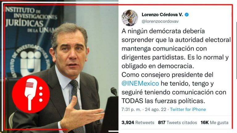 “Es lo normal y obligado en democracia”: Lorenzo Córdova confirma intercambio de mensajes con “Alito” Moreno