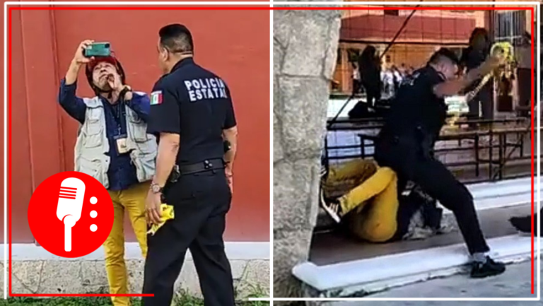 Francisco Díaz es agredido por elemento de la policía estatal en Cozumel, Quintana Roo