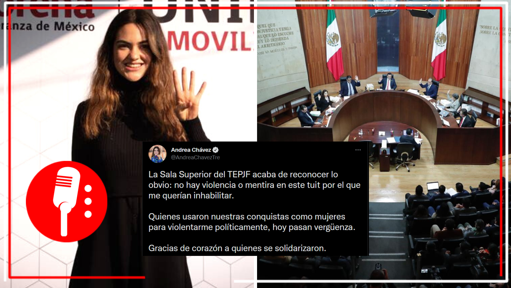 TEPJF determinó que no hay violencia política de género por tuit Andrea Chávez