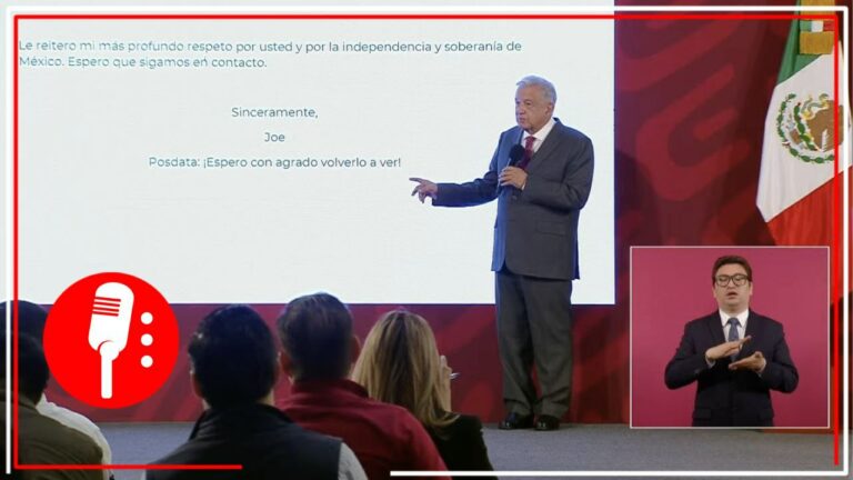 “Lo que querían era la confrontación, se quedaron con las ganas”: AMLO se mofa de la derecha y lee fragmento de carta que le envió Biden