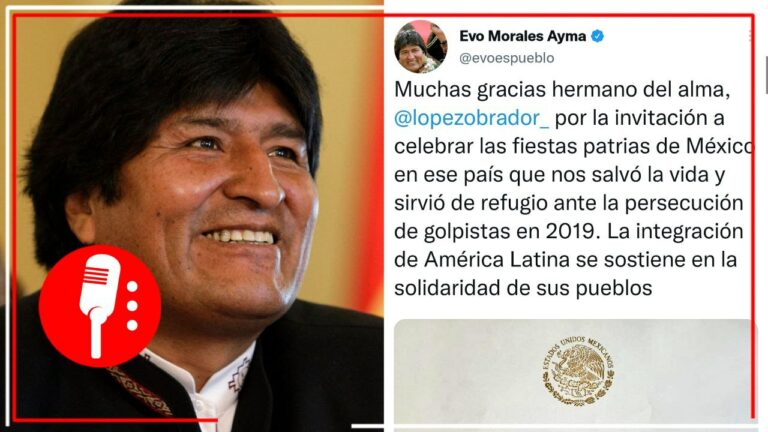 Muchas gracias hermano del alma, López Obrado por la invitación a celebrar las fiestas patrias de México en ese país que nos salvó la vida: Evo Morales