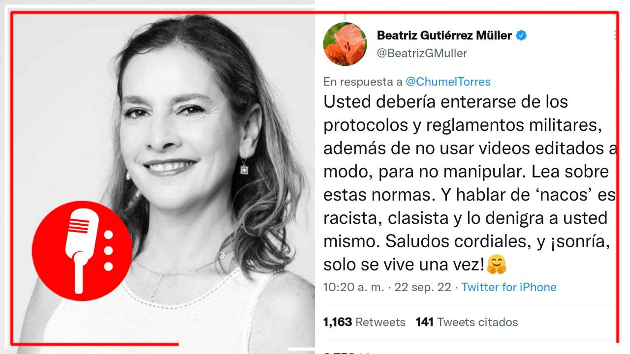 Hablar de “nacos” es racista, clasista y lo denigra a usted mismo: Beatríz Gutiérrez Müller alecciona a Chumel Torres