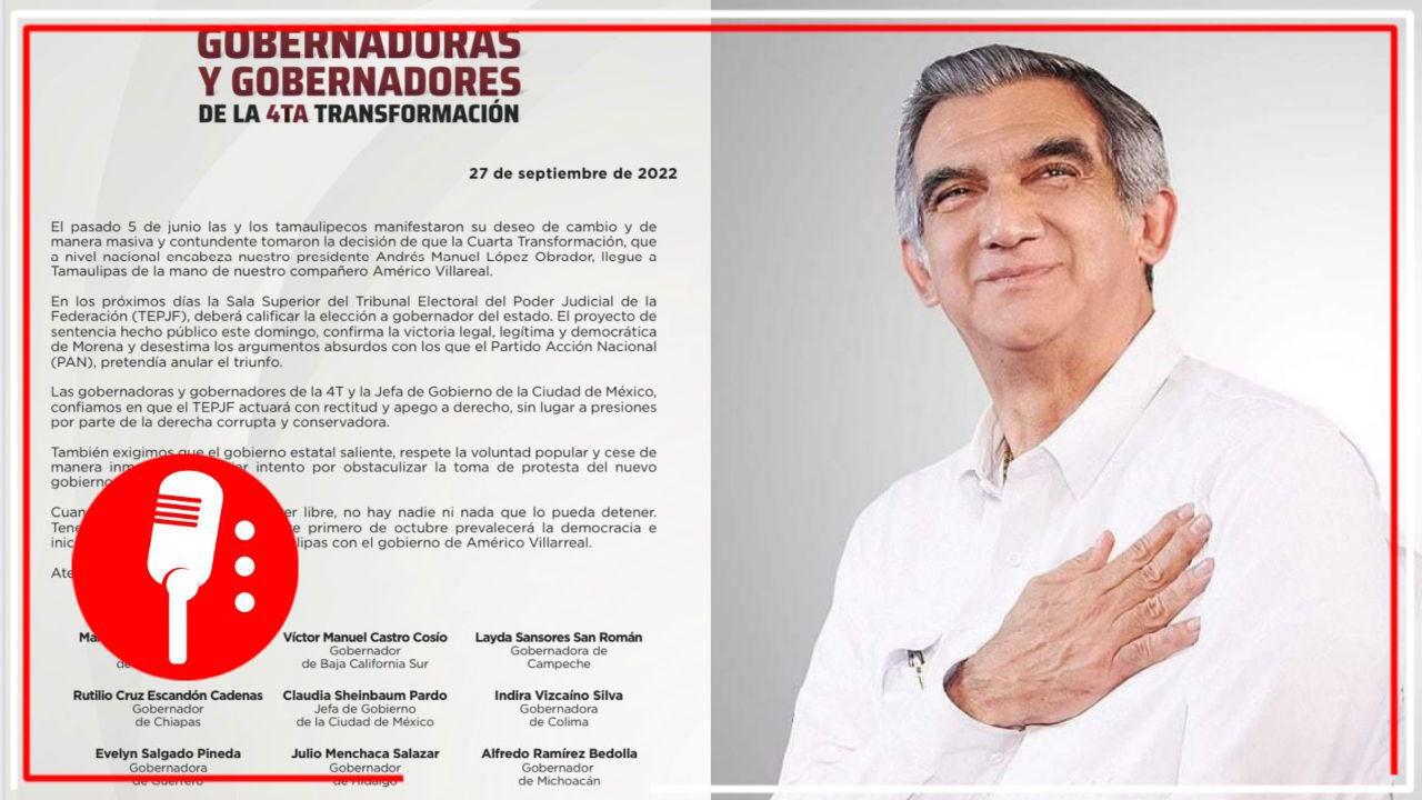 Jefa de Gobierno de la CDMX y las y los gobernadores de Morena expresan su solidaridad a Américo Villarreal