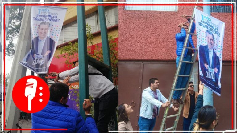 Ciudadanos limpian publicidad basura de Giovani Gutiérrez, alcalde de Coyoacán