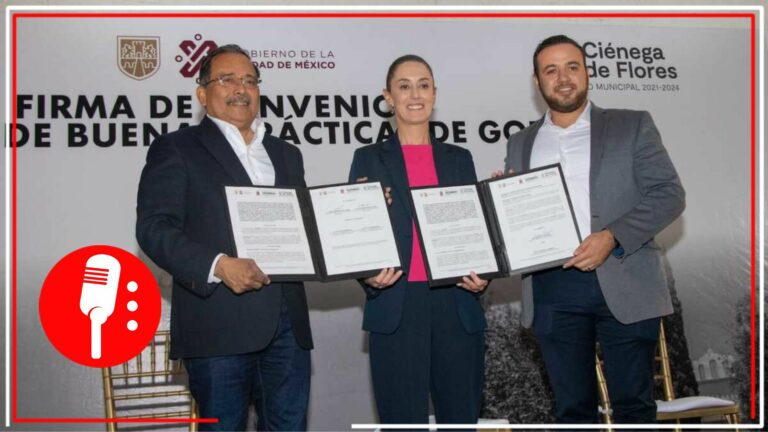 Claudia Sheinbaum firma acuerdo de tecnología y conectividad con dos municipios de Monterrey