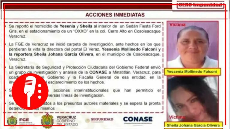 Por el asesinato de las periodistas Yesenia Mollinedo y Sheila García, detienen en Veracruz a Jesús “N” alias el “Mara”