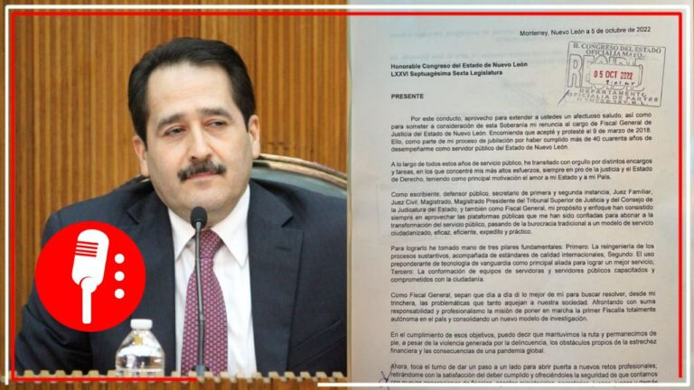 Renuncia Gustavo Adolfo Guerrero, Fiscal de Nuevo León; asegura que es por su proceso de jubilación