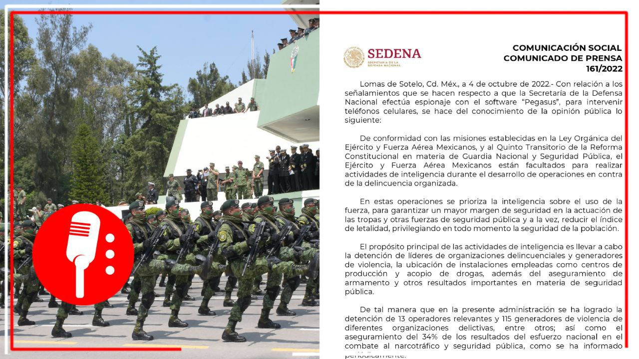 Secretaría de la Defensa Nacional desmiente que espíen activistas y periodistas