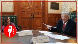 AMLO recibe en Palacio Nacional a Judith McKenna, presidenta y directora ejecutiva de Walmart Internacional