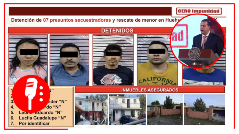 Cero Impunidad: Detienen a siete personas tras secuestro de un niño en Huehuetoca