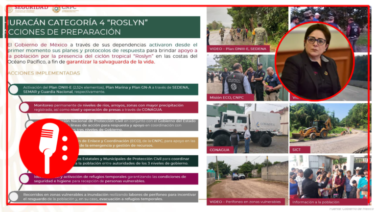 Laura Velázquez detalló las acciones contra el huracán Roslyn en Nayarit