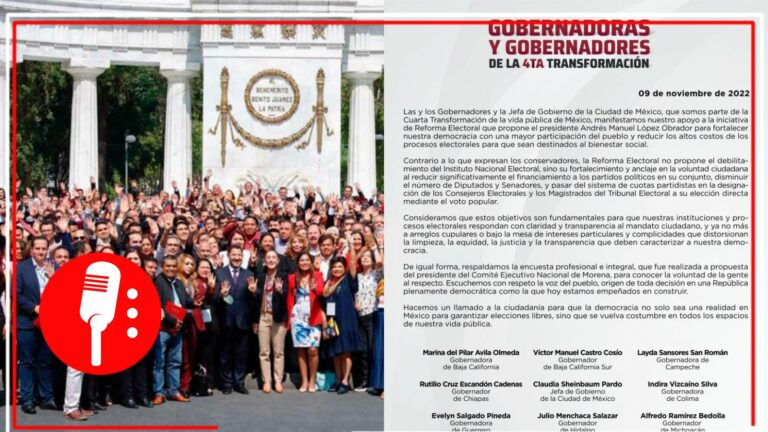 Más de 20 gobernadores respaldan la Reforma Electoral propuesta por AMLO