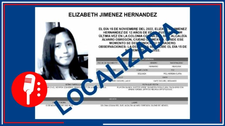 Fiscalía de la CDMX encuentra a la menor Elizabeth Jiménez en Pachuca, Hidalgo; está sana y salva