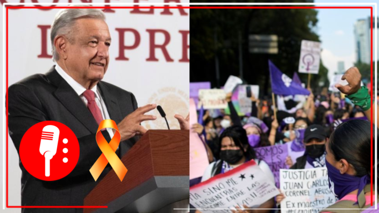 López Obrador dejó en claro que en la 4T se ha combatido los delitos de agresión a mujeres y los feminicidios