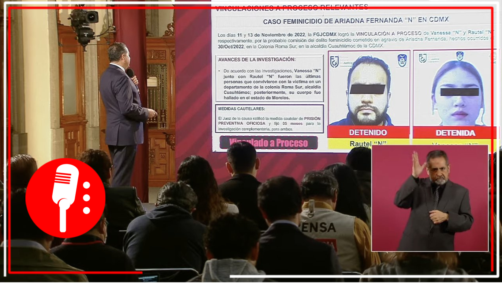 Cero Impunidad: Ricardo Mejía confirmó la vinculación a proceso de Vanessa “N” y Rautel “N” por feminicidio de Ariadna Fernanda