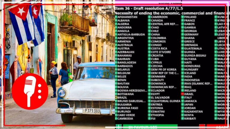 Con 185 votos a favor, 2 en contra y 2 abstenciones, la ONU pide fin del bloqueo contra Cuba