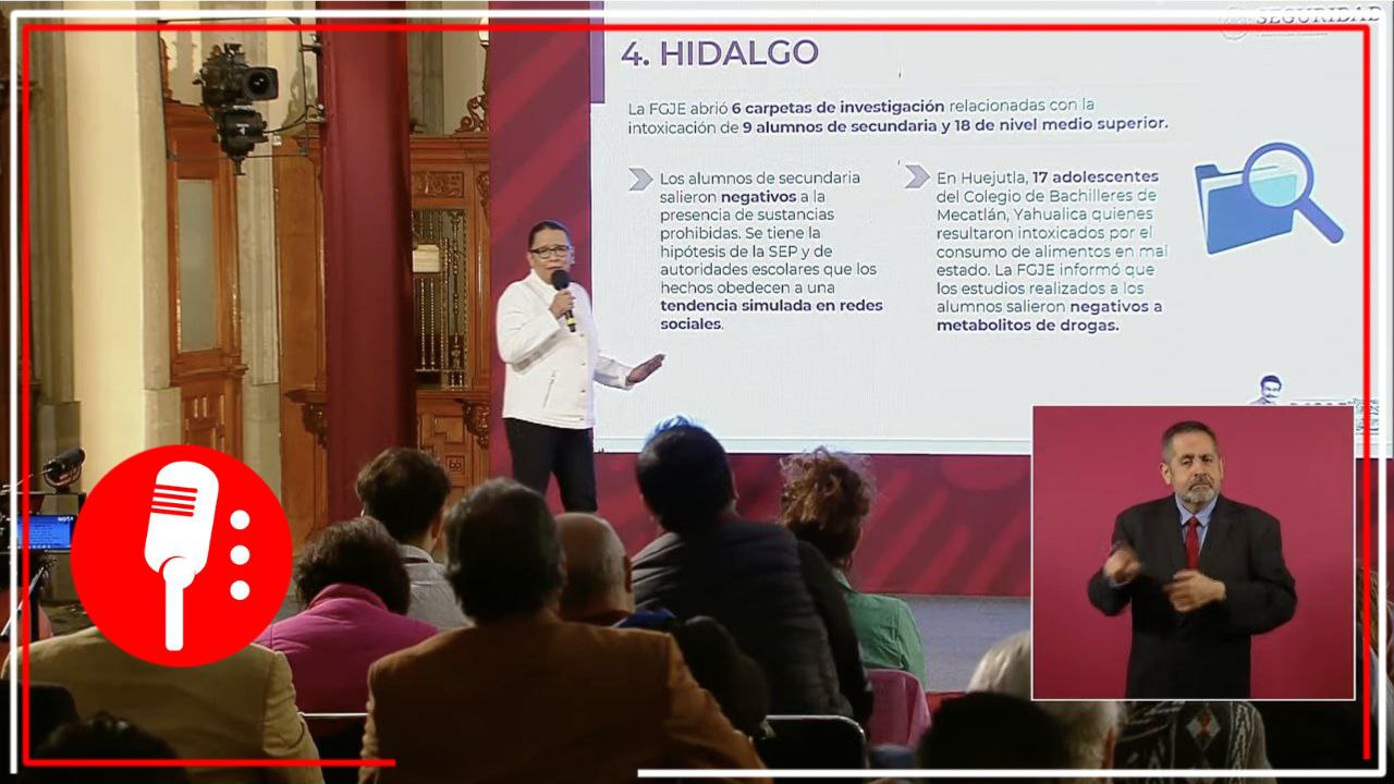 Hay tres líneas de investigación sobre intoxicación de estudiantes en Chiapas, Hidalgo y Veracruz, aclaró Rosa Icela