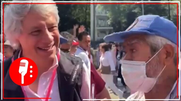 Claudio X. González ignora y luego humilla, entregando 200 pesos, a un adulto mayor que le pidió ayuda
