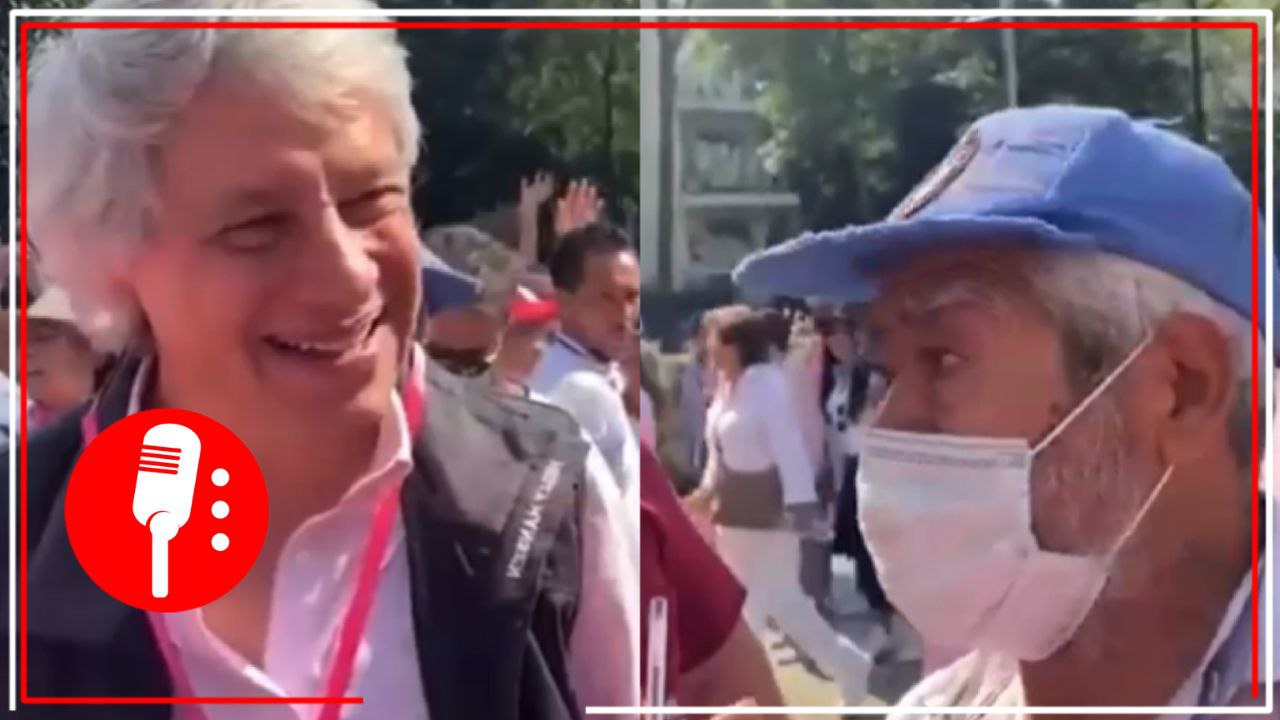 Claudio X. González ignora y luego humilla, entregando 200 pesos, a un adulto mayor que le pidió ayuda