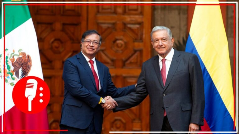 López Obrador recibe en Palacio Nacional a su par colombiano, Gustavo Petro