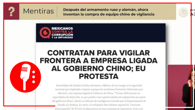 Quién es Quién de las Mentiras: Elizabeth Vilchis dijo que es falso que el gobierno federal haya adquirido productos chinos de vigilancia