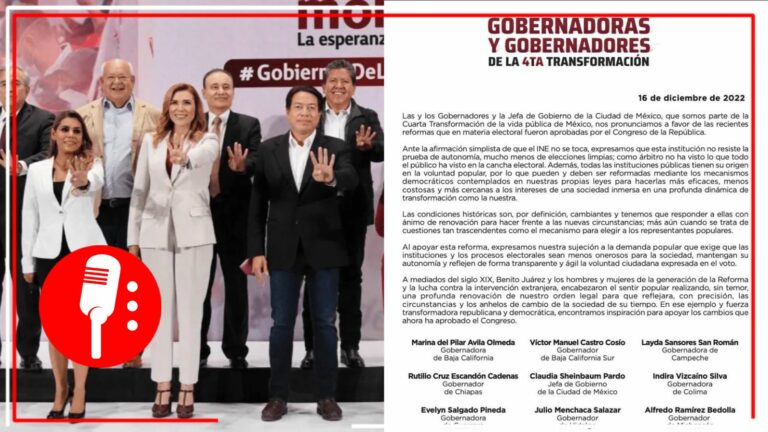 Unión total: Gobernadores de Morena celebran aprobación del Plan B de Reforma Electoral