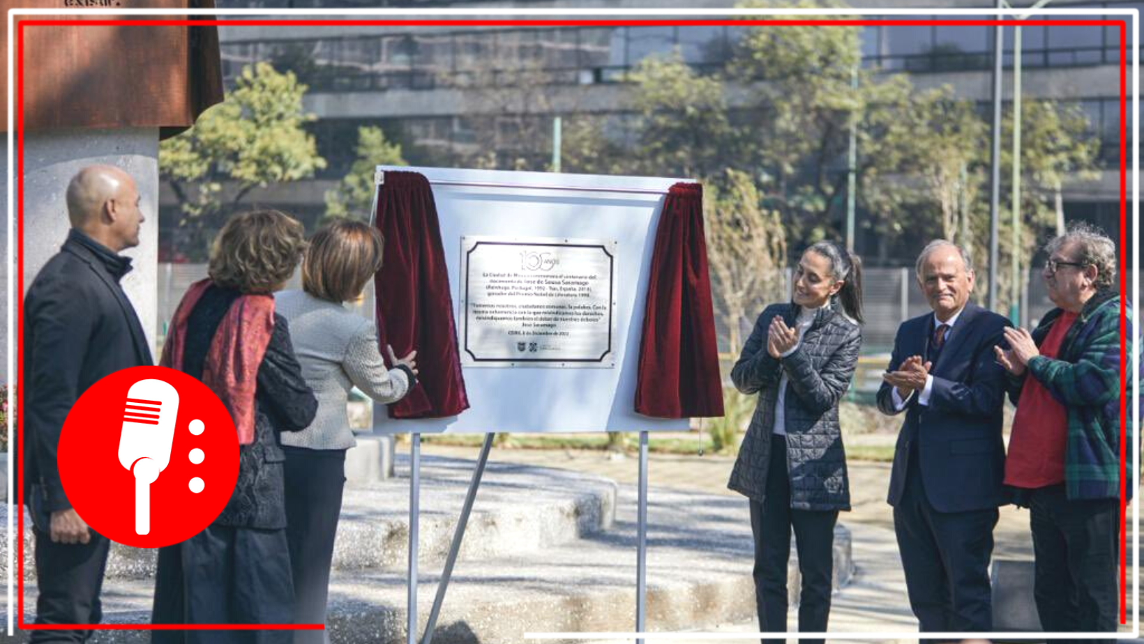 Claudia Sheinbaum inaugura Plaza de Lectura José Saramago por centenario del escritor