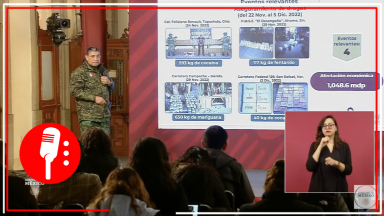 El titular de la Sedena, Luis Cresencio Sandoval presentó los resultados de las operaciones para el combate al narcotráfico